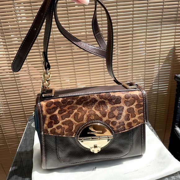 Michael Kors Bags Michael Kors Leopard Leather Crossbody Bag Poshmark